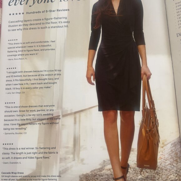 Karen Kane Petite Cascade Wrap Dress XLP - Picture 4 of 5